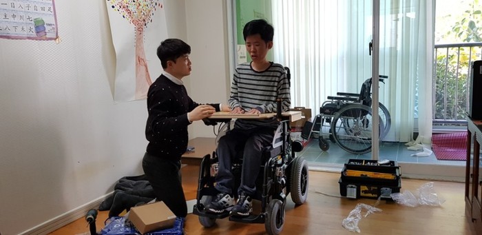 전동휠에서 조립 완성 전동휠에서 조립 완성