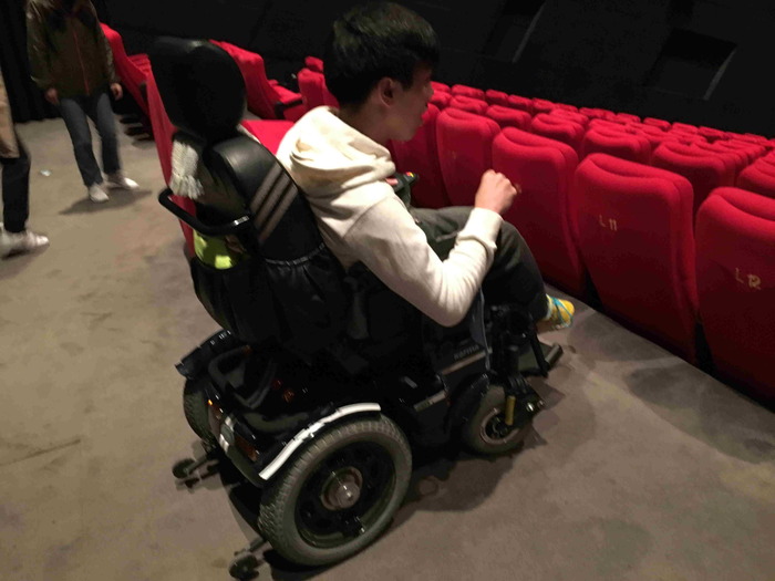 차원기 활동가가 휠체어석에 있는 모습