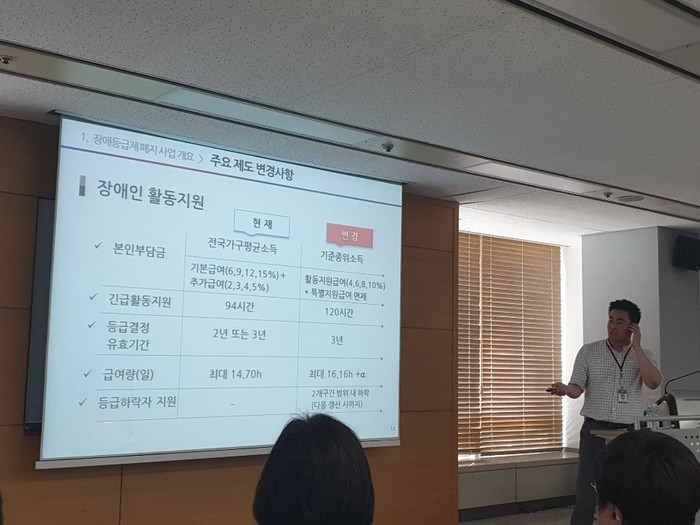 공단직원 교육 자료 설명하는 사진 공단직원 교육 자료 설명하는 사진